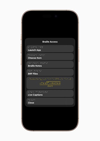 Braille Access feature for Apple image