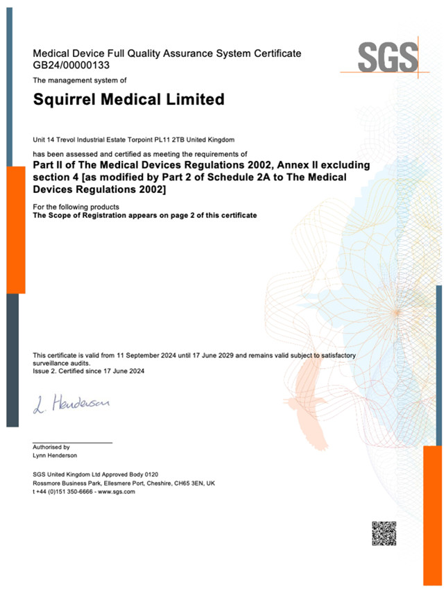 Figure 2. Quality Assurance System Certificate