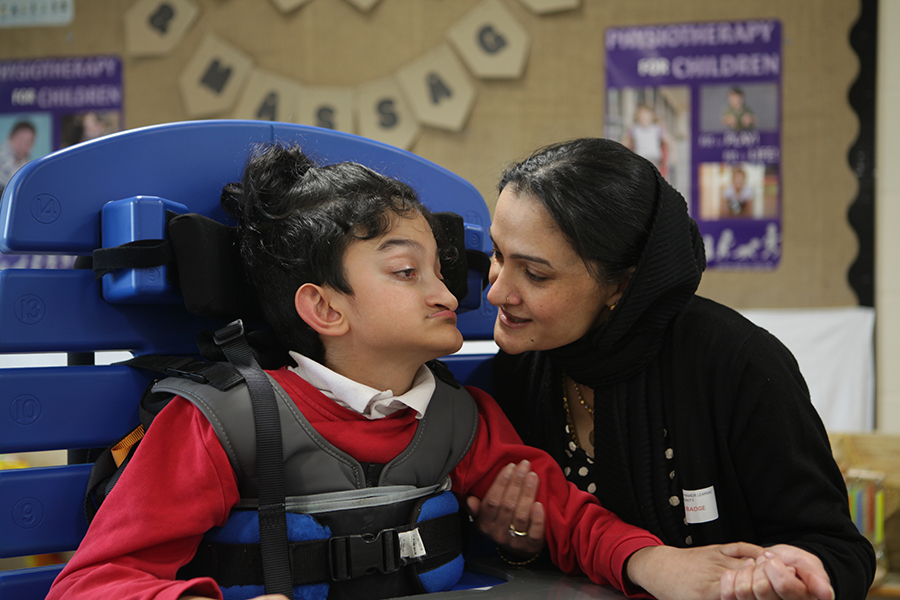Case study: Standing system enables Zain to give his mum a standing cuddle for the very first time